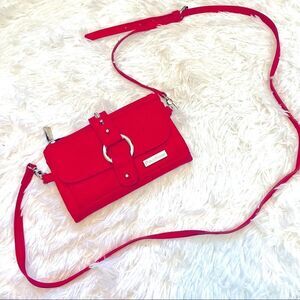 Vintage Pouchee Kash N Karee Studded Hot Pink Vegan Leather Wristlet Purse